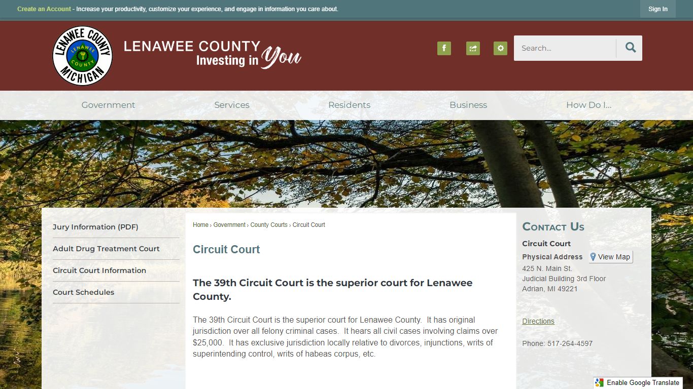 Circuit Court | Lenawee County, MI